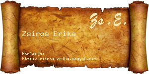 Zsiros Erika névjegykártya